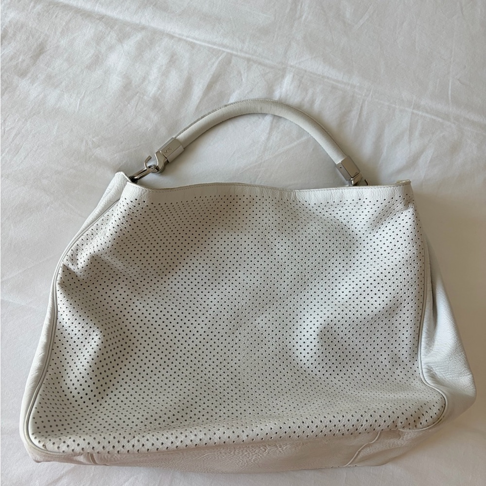 YSL Roadie Hobo Bag - White